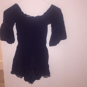 Off the shoulder blue romper
